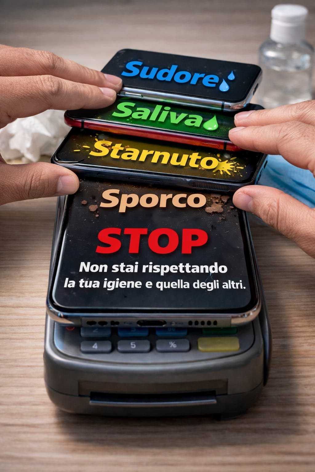 Superficie POS contaminata